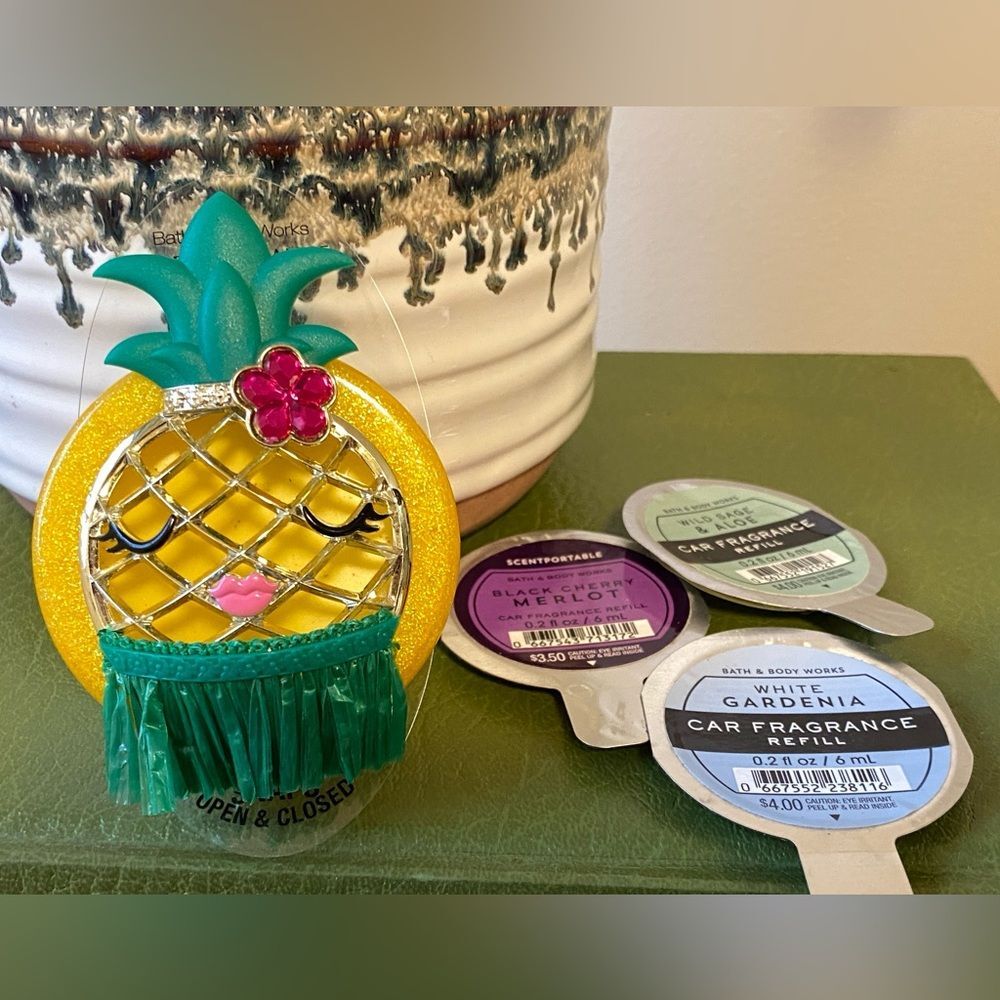 Summer Hula Pineapple Bath and Body Works AC Visor Clip Air Freshener Fragrance